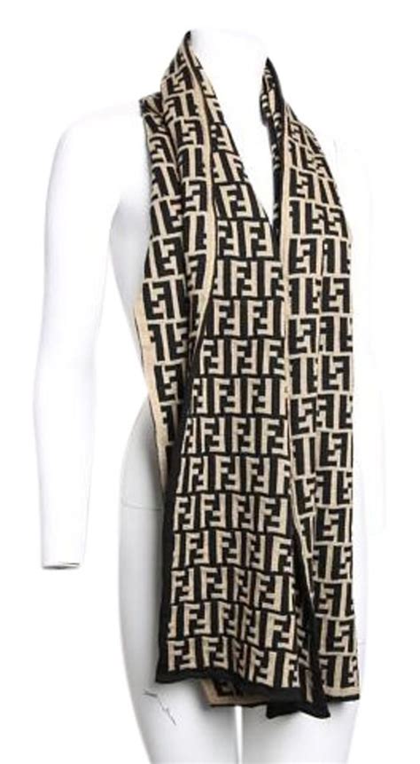 fendi logo wool scarf|Fendi zucchino scarf.